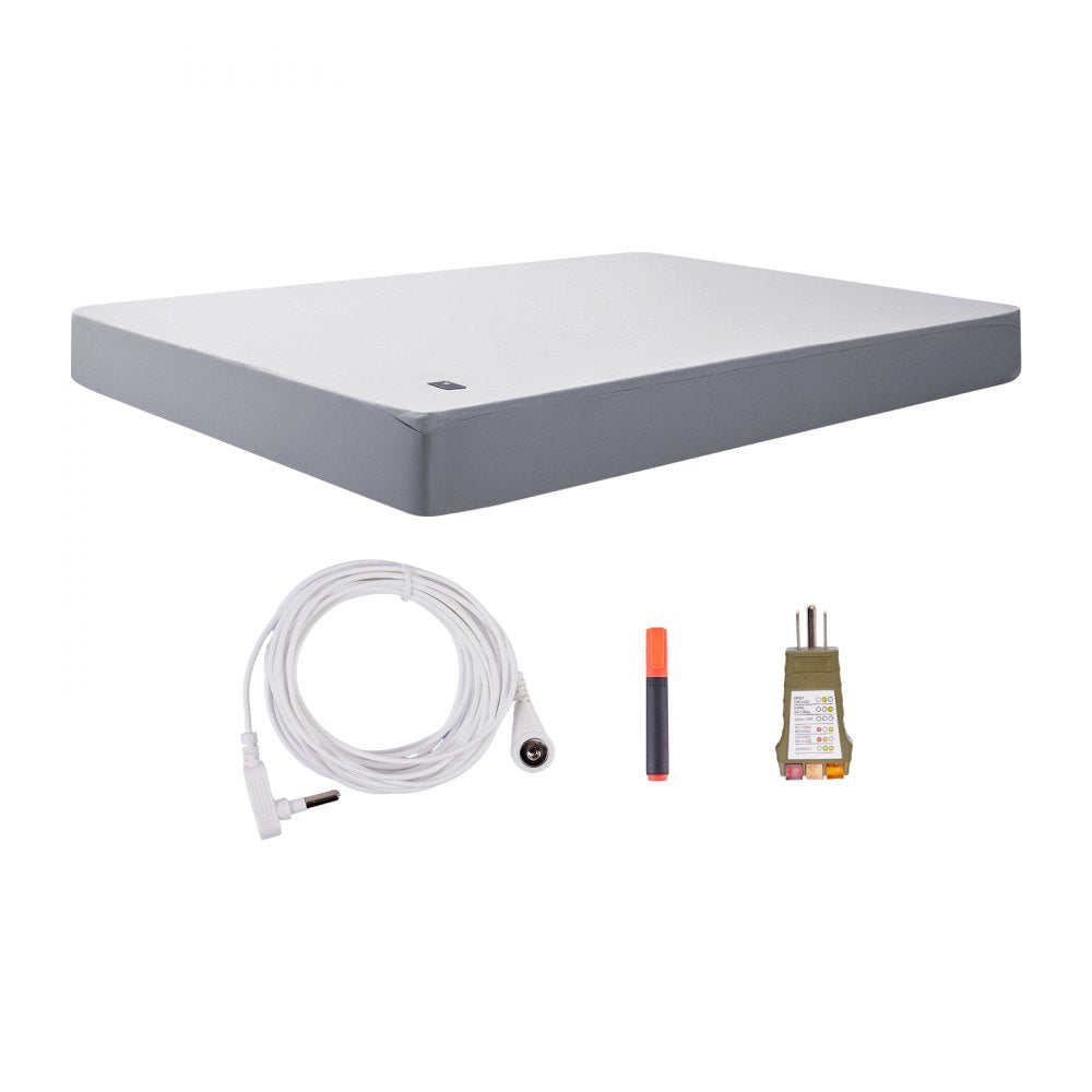 VEVOR Grounding Sheets, Queen Size, 90% Cotton + 10% Pure Silver Fiber, Earth Grounded Fitted Bed Sheets, with Grounding Cord & Tester, for Improved Sleep & Wellness (Gray, Queen - 60 x 80 x 15 in)