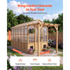 VEVOR Wooden Greenhouse 6'x12' Fir Wood Walk-In Greenhouse Kit with Pergola, for Outdoor Garden Backyard, Heavy Duty Green House with Polycarbonate Panels, Foldable Shelves, Tool Rails & Lockable Door