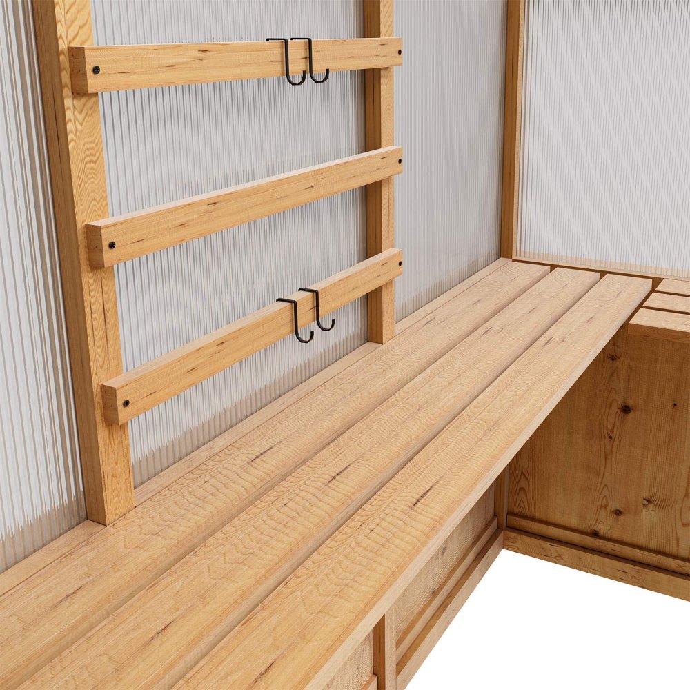 VEVOR Wooden Greenhouse 6'x12' Fir Wood Walk-In Greenhouse Kit with Pergola, for Outdoor Garden Backyard, Heavy Duty Green House with Polycarbonate Panels, Foldable Shelves, Tool Rails & Lockable Door
