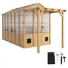 VEVOR Wooden Greenhouse 6'x12' Fir Wood Walk-In Greenhouse Kit with Pergola, for Outdoor Garden Backyard, Heavy Duty Green House with Polycarbonate Panels, Foldable Shelves, Tool Rails & Lockable Door