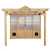 VEVOR Wooden Greenhouse 8'x14' Fir Wood Walk-In Greenhouse Kit with Pergola, for Outdoor Garden Backyard, Heavy Duty Green House with Polycarbonate Panels, Foldable Shelves, Tool Rails & Lockable Door