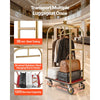 VEVOR Hotel Luggage Cart, 1200 lbs Heavy Duty Bellman Cart with Stainless Steel Frame, 8 in Rubber Wheels, Red Carpeted Deck, Commercial Luggage Carrier Rolling Trolley for Hotels, Resorts, Gold