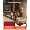 VEVOR Hotel Luggage Cart, 1200 lbs Heavy Duty Bellman Cart with Stainless Steel Frame, 8 in Rubber Wheels, Red Carpeted Deck, Commercial Luggage Carrier Rolling Trolley for Hotels, Resorts, Gold
