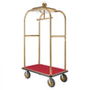 VEVOR Hotel Luggage Cart, 1200 lbs Heavy Duty Bellman Cart with Stainless Steel Frame, 8 in Rubber Wheels, Red Carpeted Deck, Commercial Luggage Carrier Rolling Trolley for Hotels, Resorts, Gold