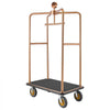 VEVOR Hotel Luggage Cart, 1200 lbs Heavy Duty Bellman Cart with Stainless Steel Frame, 8 in Rubber Wheels, Black Carpeted Deck, Commercial Luggage Carrier Rolling Trolley for Hotels,Resorts, Rose Gold