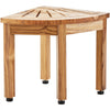 VEVOR Corner Teak Shower Bench, 12.4" Height 11.5" Radius, 100% Teak Wood Corner Shower Beach, 300 LBS with Storage Shelf, Shower Stool for Inside & Outside Shower, for Bathroom