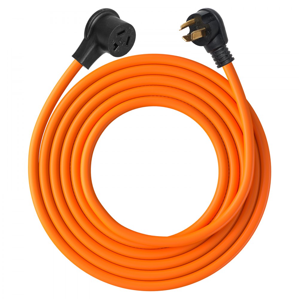 VEVOR 25 ft Dryer Extension Cord, 3-Prong NEMA 10-30P to 10-30R Dryer Cord, 125V/250V STW 10AWG/3C, 30A, Pure Copper Wire Cable with Black Non-woven Bag and PVC Cable Tie, Ideal for Indoor & Outdoor