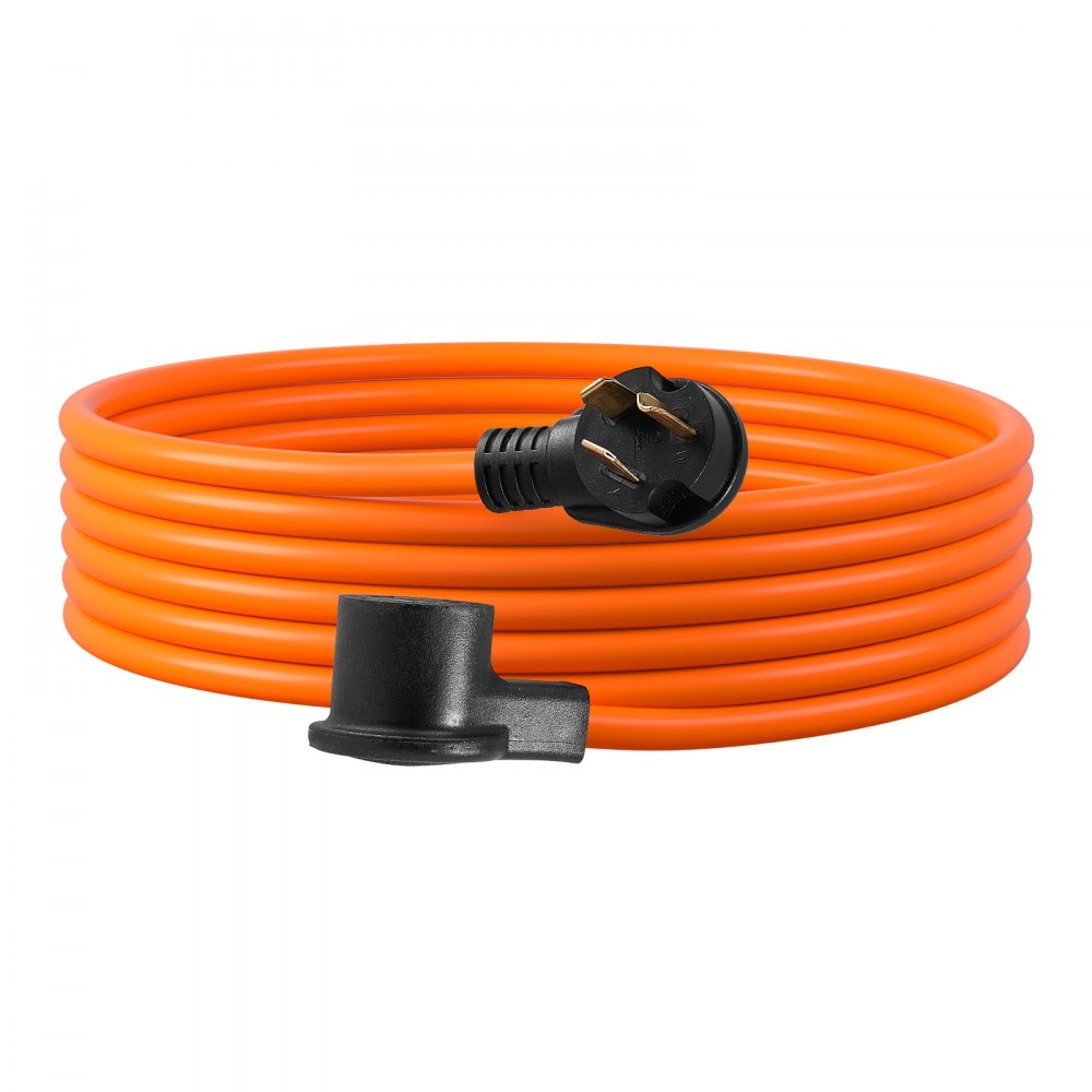VEVOR 25 ft Dryer Extension Cord, 3-Prong NEMA 10-30P to 10-30R Dryer Cord, 125V/250V STW 10AWG/3C, 30A, Pure Copper Wire Cable with Black Non-woven Bag and PVC Cable Tie, Ideal for Indoor & Outdoor