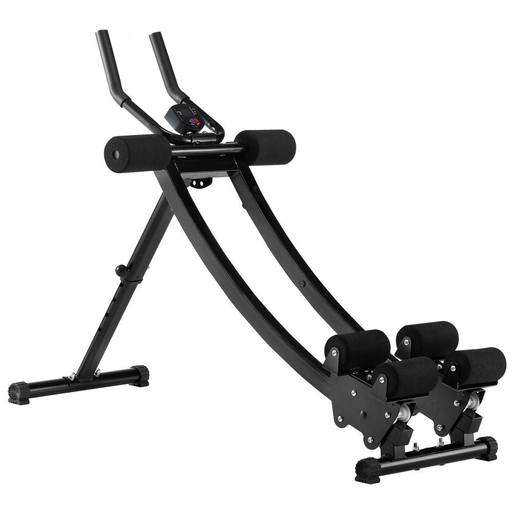 VEVOR AB Workout Machine, Dual-track Ab Workout Equipment at Home Gym, Core & Abdominal Trainers for Women, 440 lbs Weight Capacity Strength Training Ab Cruncher, Foldable Adjustable Fitness Exerciser