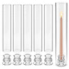 VEVOR Hurricane Candle Holders Set of 24, Φ2.56 x 13.78 in Tall Clear Glass Cylinder Candleholder Sleeve, High Borosilicate Glass, Wind Protection for Wedding, Table Centerpiece, Party, Home Decor
