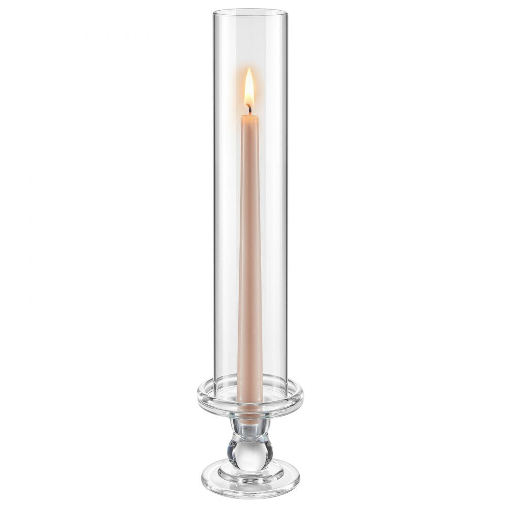 VEVOR Hurricane Candle Holders Set of 24, 12.6 in Tall Clear Glass Taper Candle Holders, High Borosilicate Glass, 2.36 in Cylinder for Wedding, Table Centerpiece, Party, Home Decor, Wind Protection