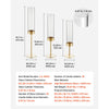 VEVOR Hurricane Candle Holders Set of 18, Gold Metal Stand with Clear Glass Cylinders, Elegant Tiered Centerpieces Wind Protection for Wedding, Table Centerpieces, Party, Home Decor, Modern Style