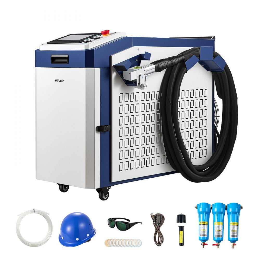 VEVOR Laser Cleaning Machine, 1500W Laser Cleaner for Metal Rust & Paint, Powerful Oil Stains Cleaning Machine with Complete Accessories & Water Cooling System for Workshops, 198–242V Single-Phase