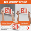 VEVOR LED Exit Sign with Emergency Lights, Two LED Adjustable Heads Emergency Exit Light with Battery Backup, Combo Red Letter Fire Exit Lighting, Commercial Exit Signs