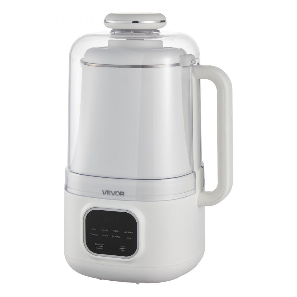 VEVOR 8-in-1 Nut Milk Maker, 34 oz Soy Milk Maker with 200W Blending, for Homemade Oat, Nut, Soy, Juice, Milkshake, Rice Cereal, Plant-Based Beverages with Self-Cleaning, Boil Water, 12-Hour Delay