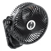 VEVOR Portable Clip Fan, Rechargeable Clip On Fan with Light, USB Port with 3 Speeds & Circulation Mode, Strong Airflow Sturdy Clamp, Long Runtime for Desk, Golf Cart,Outdoor Camping Treadmill,Black