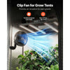 VEVOR Plant Fan, Grow Tent Clip On Fan Rechargeable, USB Port with 9 Speeds & Circulation Mode, Smart Control, Powerful Oscillating, Long Runtime for Hydroponics Circulation Cooling, Black, 2 Pack