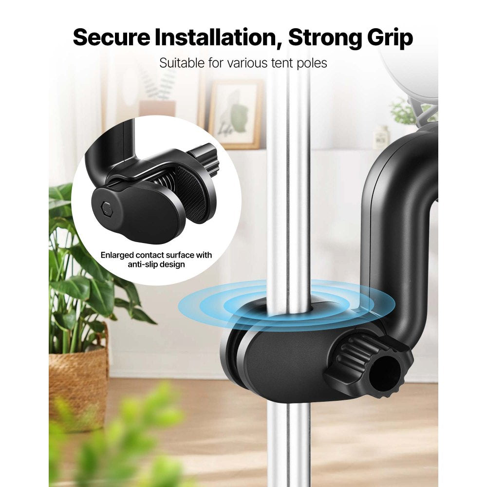 VEVOR Plant Fan, Grow Tent Clip On Fan Rechargeable, USB Port with 9 Speeds & Circulation Mode, Smart Control, Powerful Oscillating, Long Runtime for Hydroponics Circulation Cooling, Black, 2 Pack