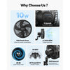 VEVOR Plant Fan, Grow Tent Clip On Fan Rechargeable, USB Port with 9 Speeds & Circulation Mode, Smart Control, Powerful Oscillating, Long Runtime for Hydroponics Circulation Cooling, Black, 2 Pack