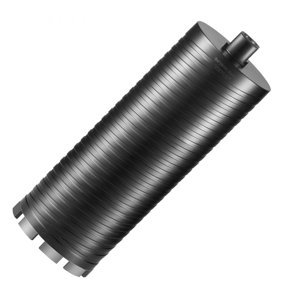 VEVOR Core Drill Bit, 4" Wet/Dry Diamond Core Drill Bits for Brick and Block, Concrete Core Drill Bit with Pilot Bit Adapter and Saw Blade, 9.5" Drilling Depth, 5/8"-11 Inner Thread, Laser Welding