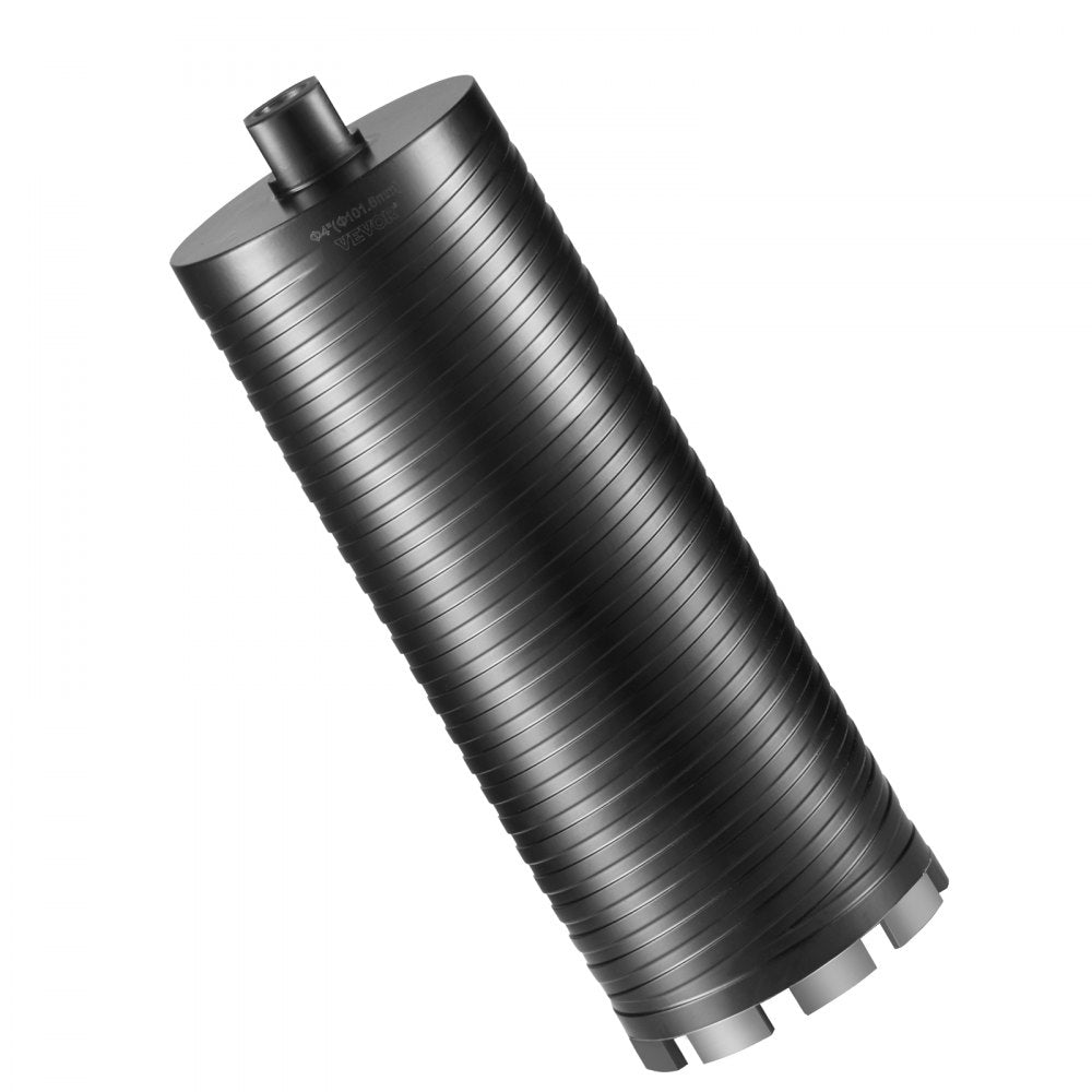VEVOR Core Drill Bit, 4" Wet/Dry Diamond Core Drill Bits for Brick and Block, Concrete Core Drill Bit with Pilot Bit Adapter and Saw Blade, 9.5" Drilling Depth, 5/8"-11 Inner Thread, Laser Welding