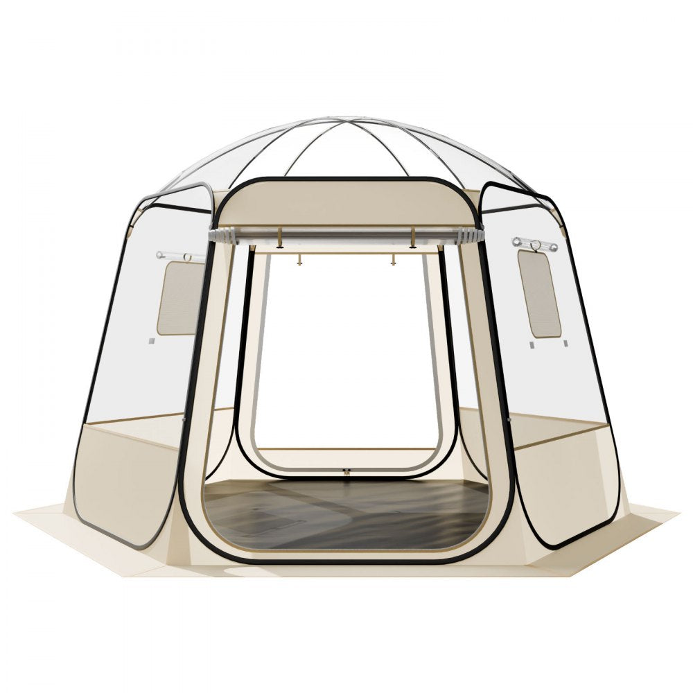VEVOR Pop up Bubble Tent, 10 x 9.2 ft Waterproof & UV-Resistant, Clear Camping Tent Shelter, Outdoor Garden Dome Igloo Tents with Windows, 540° Panoramic View, for 4-8 Persons Patio Backyard