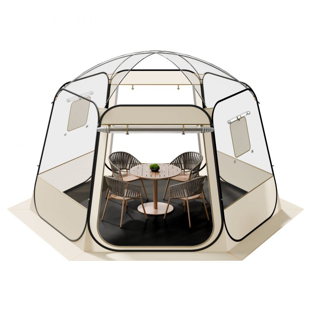 VEVOR Pop up Bubble Tent, 11 x 10.2 ft Waterproof & UV-Resistant, Clear Camping Tent Shelter, Outdoor Garden Dome Igloo Tents with Windows, 540° Panoramic View, for 8-10 Persons Patio Backyard