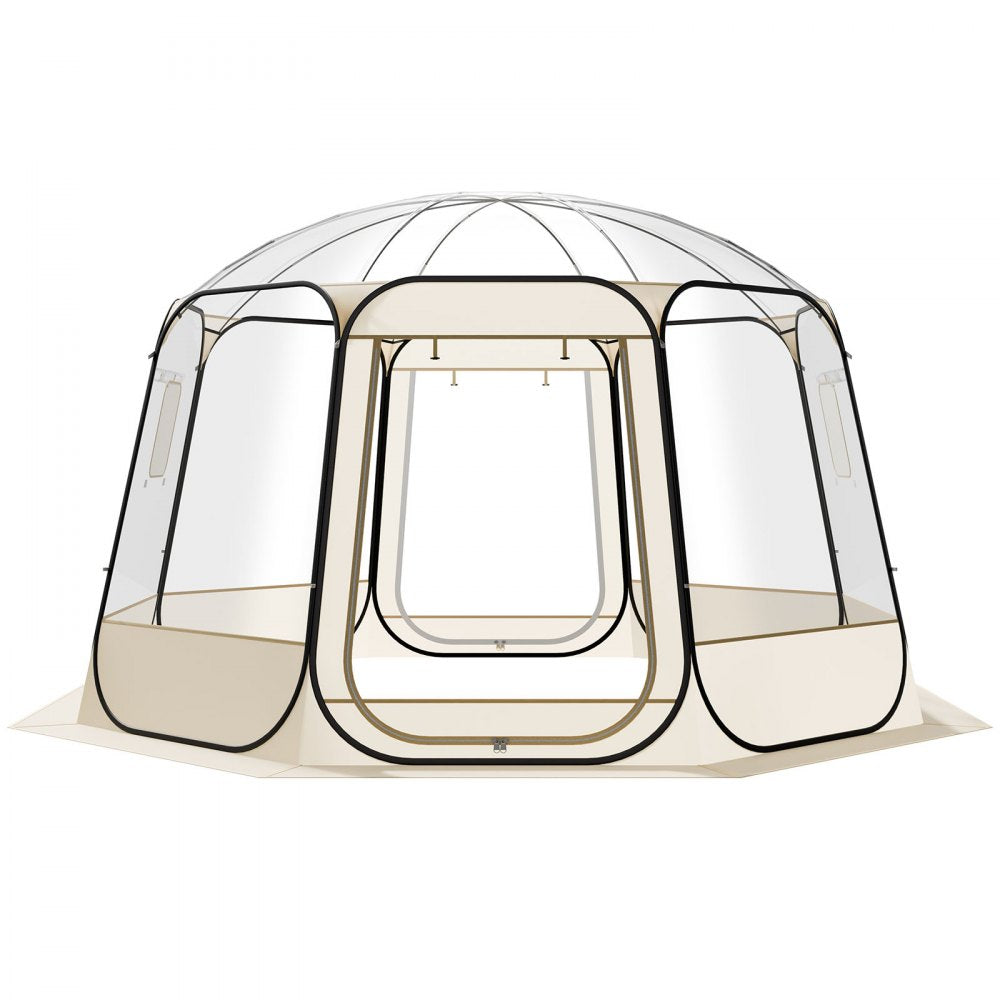 VEVOR Pop up Bubble Tent, 12 x 11.1 ft Waterproof & UV-Resistant, Clear Camping Tent Shelter, Outdoor Garden Dome Igloo Tents with Windows, 540° Panoramic View, for 10-12 Persons Patio Backyard