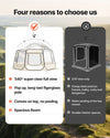 VEVOR Pop up Bubble Tent - 540 degree view comparison graphic