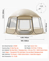 VEVOR Pop up Bubble Tent - dimensions and specifications diagram