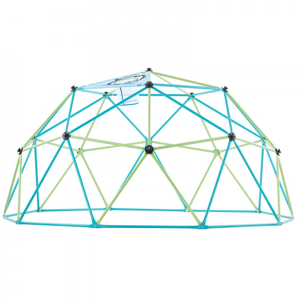 VEVOR Climbing Dome, 10FT Geometric Dome Climber for Kids, 1000LBS Loading Jungle Gym Playground with Octopus Net & 2 Basketballs, Easy-Assembly Outdoor Backyard Climbing Toys - Gift for Boys Girls