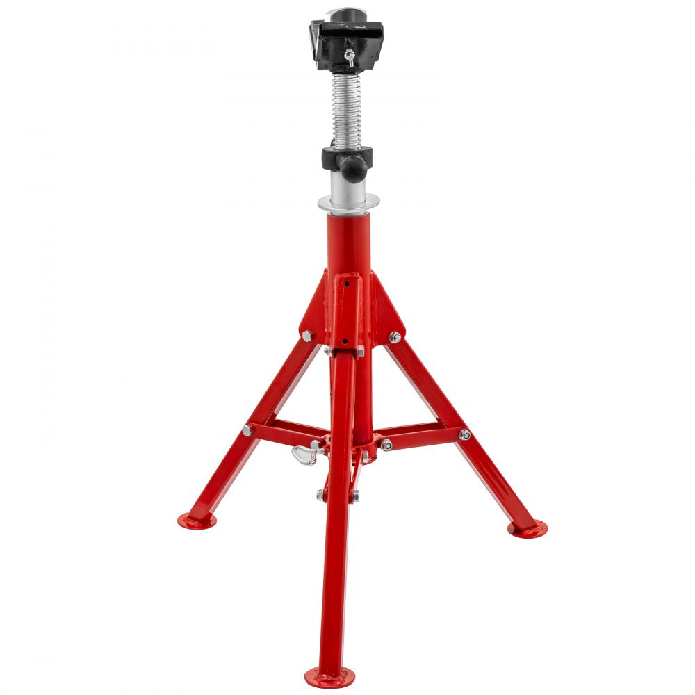 VEVOR Pipe Jack Stand, 2500LB Heavy Duty Welding Pipe Stand, with 4-Ball Transfer V-Head and Folding Legs, Adjustable Height 24"-43" 1107B-type Pipe Jacks for Welding