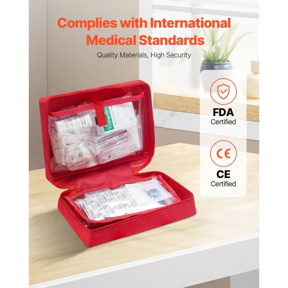 VEVOR First Aid Kit, 420 Pieces, 600D Nylon Large Survival First Aid Bag, Emergency Medical Supplies, for Home, Car, Office, Travel, Camping, Truck, Hiking, Sports, Vehicle and Outdoor Emergencies