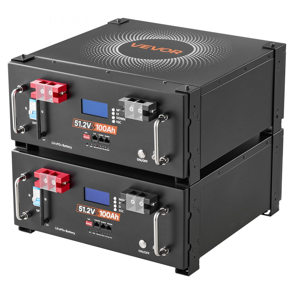 VEVOR Home Power Station Backup Power, 5120Wh, LiFePO4 Lithium Battery, Support Communication, Bluetooth and WiFi, AC 5000W Inverter, Fast Charge, for Home Backup, Emergency, Solar System Components