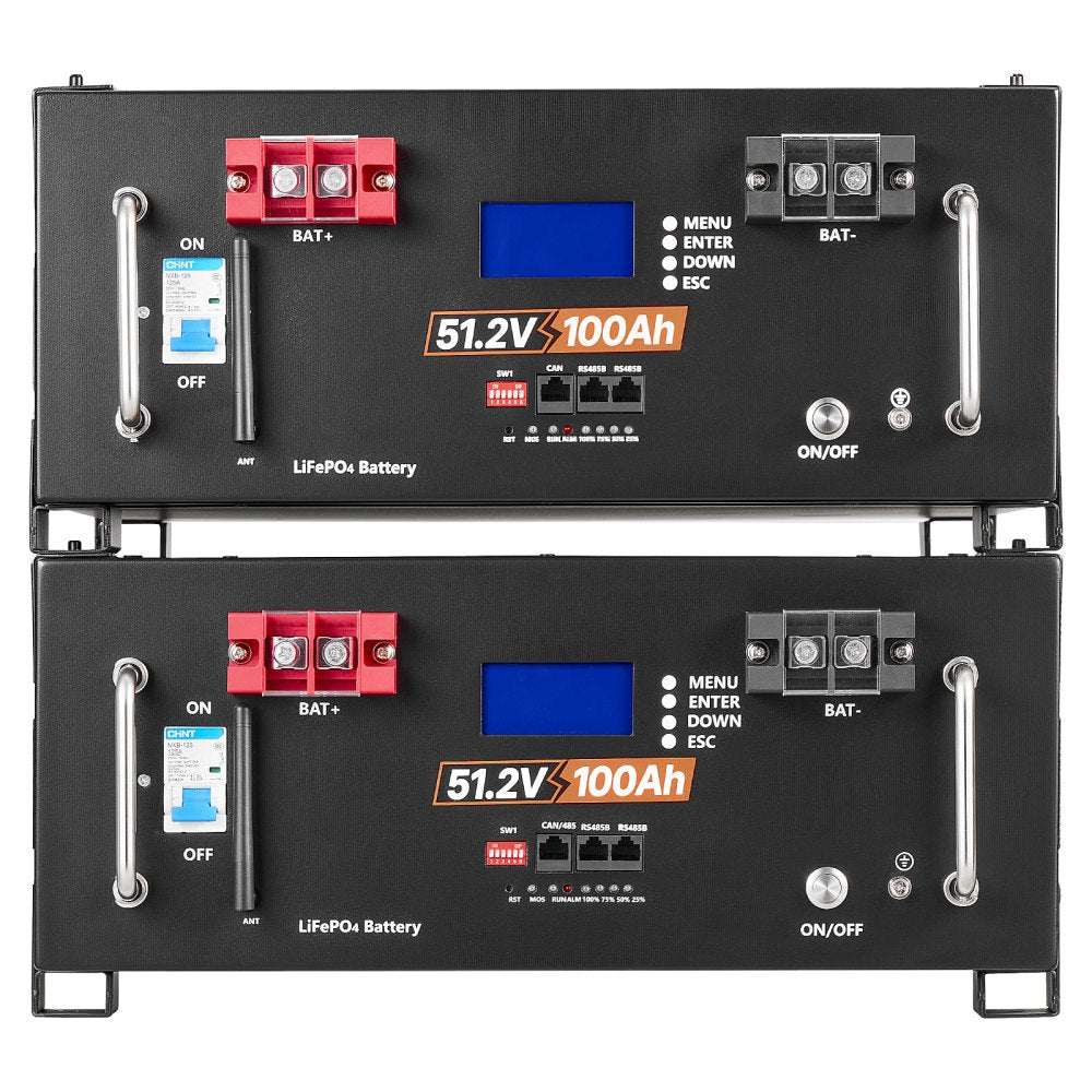 VEVOR Home Power Station Backup Power, 5120Wh, LiFePO4 Lithium Battery, Support Communication, Bluetooth and WiFi, AC 5000W Inverter, Fast Charge, for Home Backup, Emergency, Solar System Components