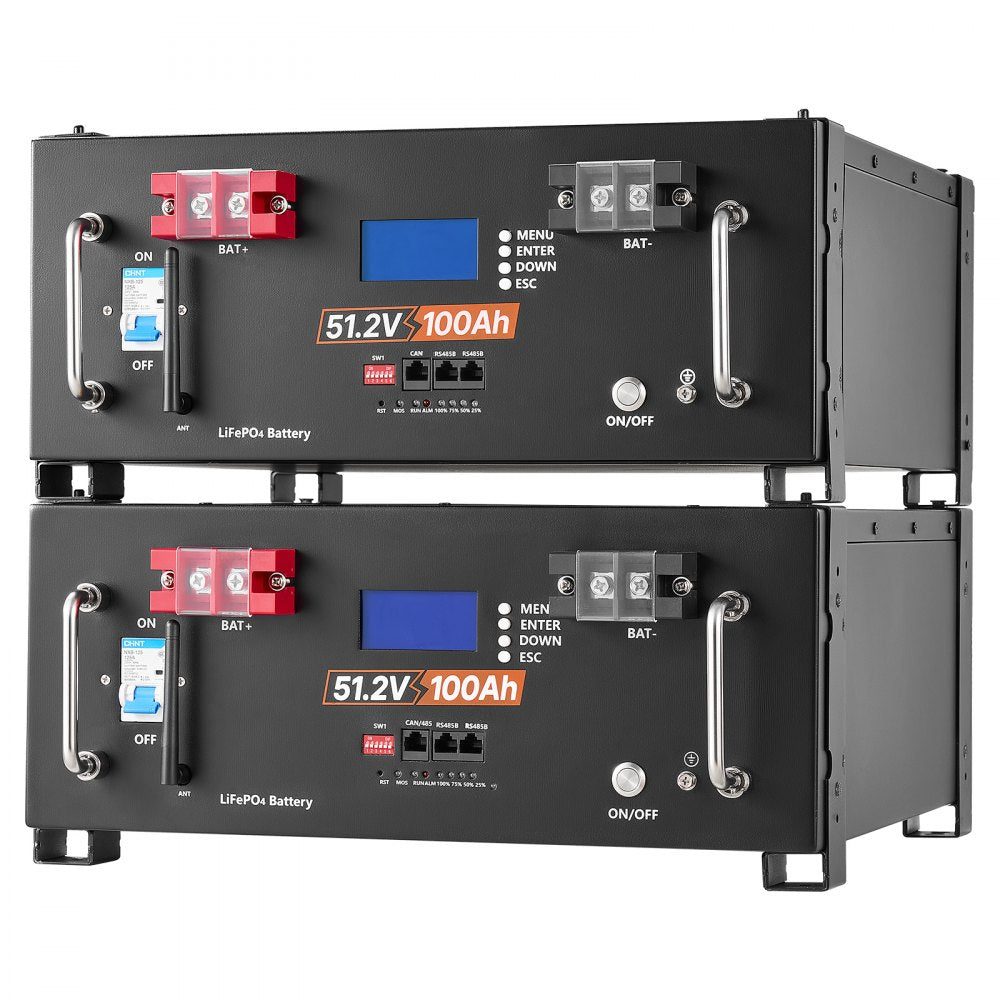 VEVOR Home Power Station Backup Power, 5120Wh, LiFePO4 Lithium Battery, Support Communication, Bluetooth and WiFi, AC 5000W Inverter, Fast Charge, for Home Backup, Emergency, Solar System Components