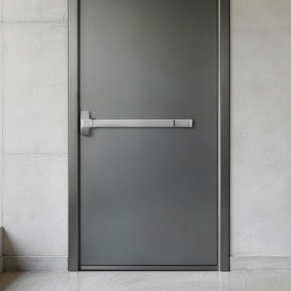 VEVOR Push Bar Panic Exit Device, 28" Premium Metal Commercial Panic Bar for Exit Doors, Emergency Exit Door Hardware with Warning Sticker, Easy Installation, for 28"-41" Wood or Metal Door, Silver