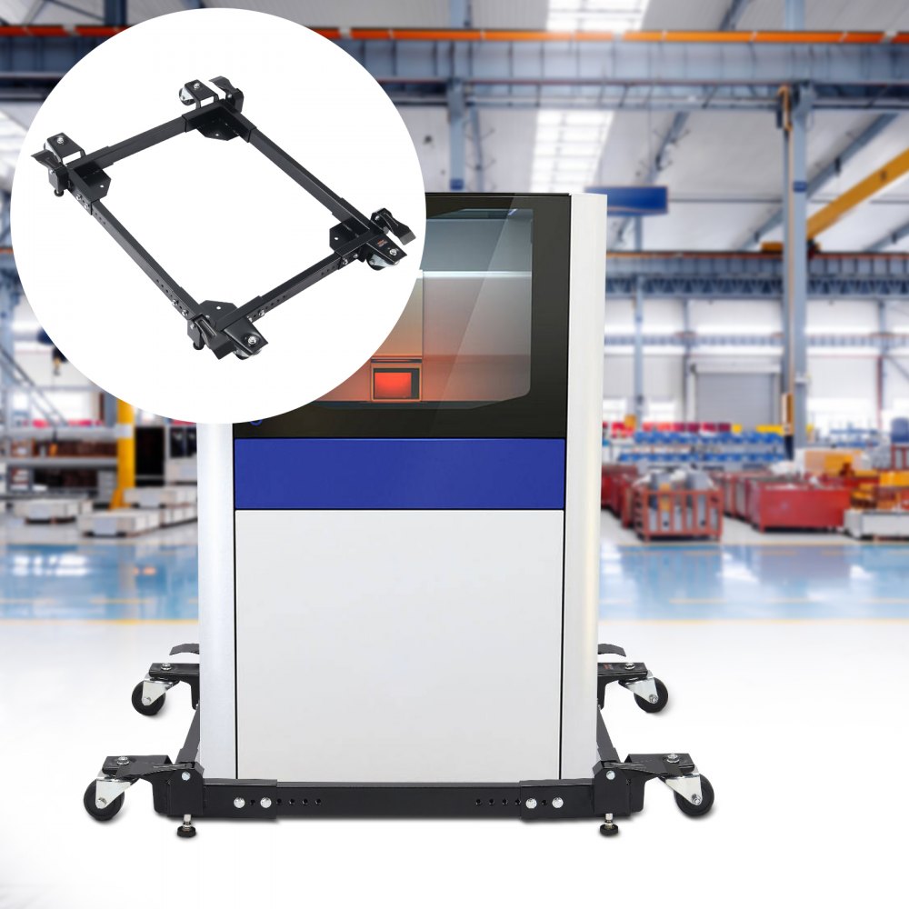 VEVOR Mobile Base, 1500 lbs Capacity, Adjustable from 20" x 24.5" to 28" x 33.5", Heavy Duty Universal Mobile Base Stand with 4 Swivel Wheels, for Woodworking Equipment, Bandsaw, Power Tool, Machine