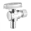 VEVOR 10 Pack Angle Stop Valve, Water Shut Off Valve 1/2" PEX x 3/8" OD Compression, 1/4 Turn Chrome Plated Brass Shutoff Valves for Bathroom Kitchen Toilet Shower Plumbing