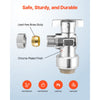 VEVOR 10 Pack Angle Stop Valve, Push-to-Connect Water Shut Off Valve 1/2" PTC x 3/8" OD Compression, 1/4 Turn Chrome Plated Brass Shutoff Valves for Copper, CPVC, PE-RT, PEX Pipe