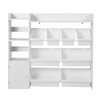 VEVOR Kids Toy Storage and Bookshelf, 4-Tier Toy Storage Organizer with 8 Flexible Plastic Bins, Kids Cubby Cabinet with Bookshelf for Study Room, Bedroom, Playroom, Classroom, Nursery, White