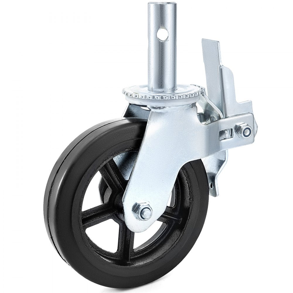 VEVOR 4 Pack 8 Inch Iron Core Polyurethane Swivel Caster With Dual Locking Brake Adjustable Legs 1100LBS Capacity per Wheel