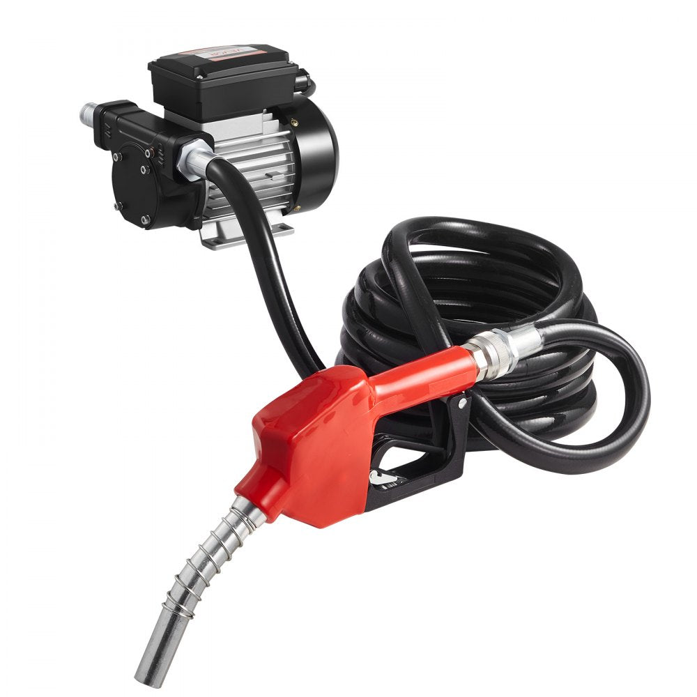 VEVOR Fuel Transfer Pump 110V, 16 GPM 60 L/min, AC Electric Oil Transfer Pump for Diesel Kerosene Biodiesel, with Auto Fuel Nozzle & 2 Hoses, 45 ft/13.7 m Max Lift, for Vehicles, Construction Sites