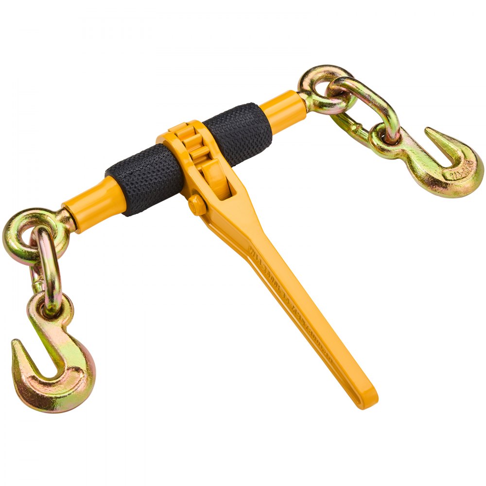 VEVOR Ratchet Chain Binders, 1/4"-5/16", 2600 lbs Safe Working Load, 4 Pack Load Binder with 2 Grab Hooks, Tie Downs for Transport Chain, Heavy Duty Tow Chain Ratchet Binders for Flatbed Truck Trailer