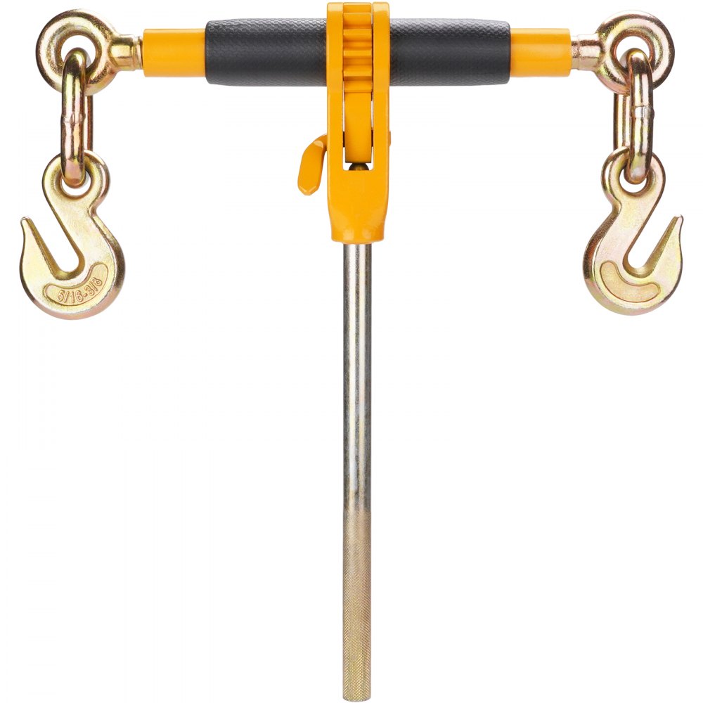 VEVOR Ratchet Chain Binder, 3/8"-1/2" Heavy Duty Load Binders, with G80 Hooks 12000 lbs Secure Load Limit, Labor-saving Anti-skid Handle, Tie Down Hauling Chain Binders for Flatbed Truck Trailer, 4 Pc