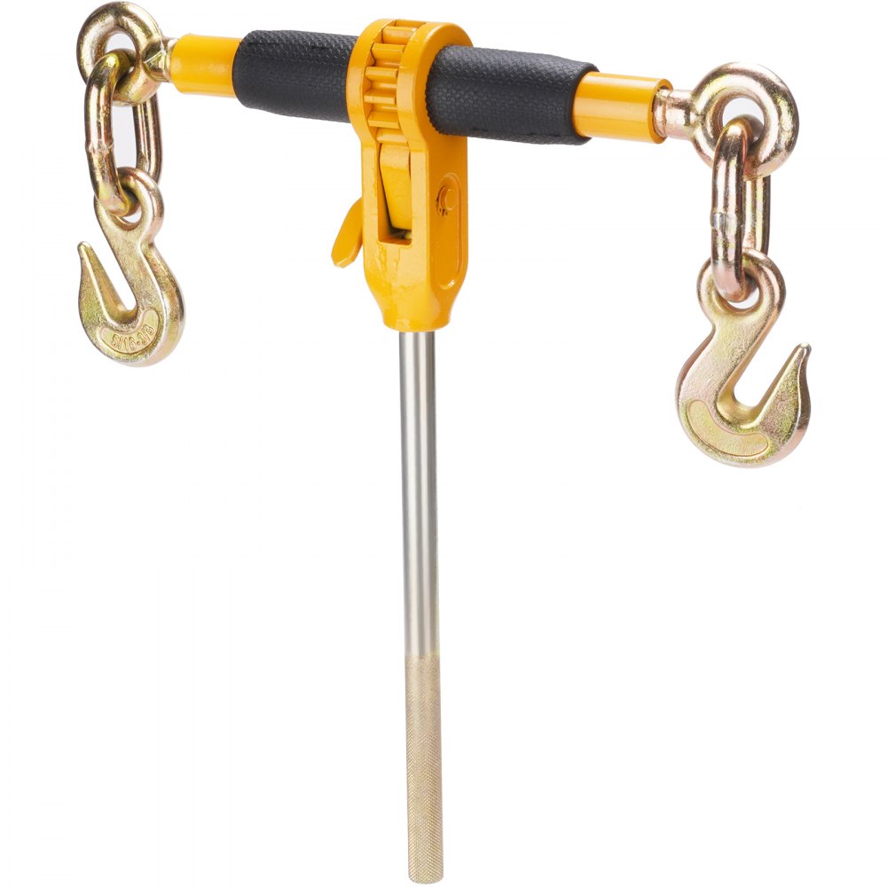 VEVOR Ratchet Chain Binder, 5/16"-3/8" Heavy Duty Load Binders, with G80 Hooks 7,100 lbs Secure Load Limit, Labor-saving Anti-skid Handle, Tie Down Hauling Chain Binders for Flatbed Truck Trailer, 4 P