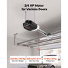 VEVOR Garage Door Opener 3/4 HP Heavy Duty Chain Drive WiFi Smart Opener, for Residential Garage, Includes Durable Rail, 3 Remotes, Smartphone App Control, Obstacle Sensor & LED Light, Black & White