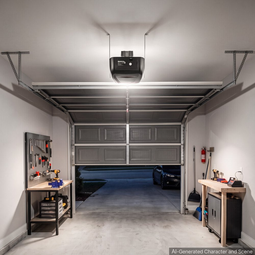 VEVOR Garage Door Opener 1/2 HP Ultra-Quiet Belt Drive WiFi Smart Opener, for Residential Garage, Includes Durable Rail, 3 Remotes, Smartphone App Control, Obstacle Sensor & LED Light, Black & White