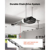 VEVOR Garage Door Opener 1/2 HP Heavy Duty Chain Drive WiFi Smart Opener, for Residential Garage, Includes Durable Rail, 3 Remotes, Smartphone App Control, Obstacle Sensor & LED Light, Black & White