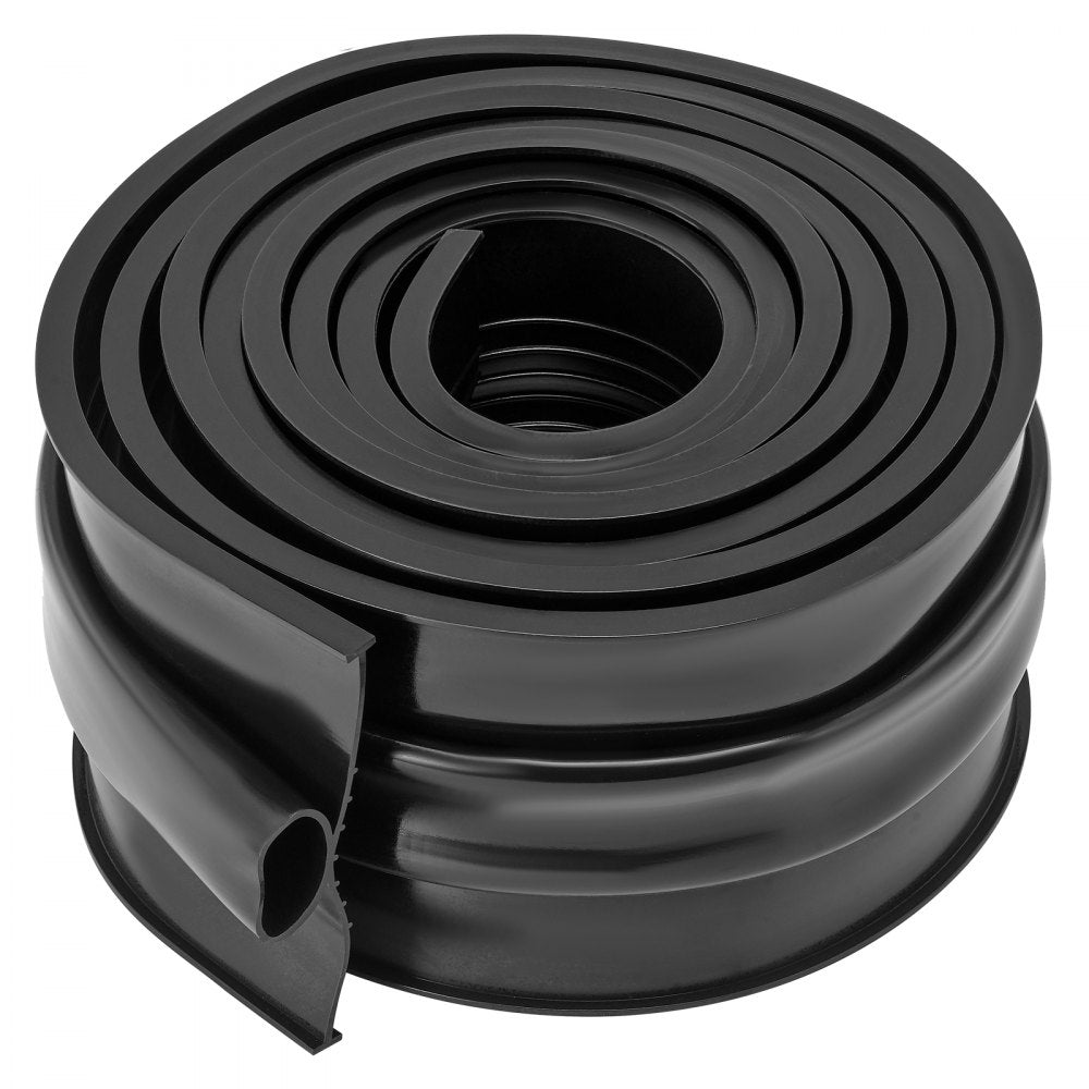 VEVOR Garage Door Seals Bottom Rubber, U Shape +O Ring Garage Door Weather Stripping, Universal Weatherproof Threshold Buffering Sealing Rubber , 5/16 inch T-ends and 3 3/4 inch Width (10 Ft, Black)